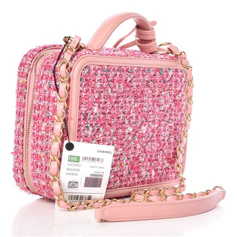 chanel pink tweed vanity case|chanel crossbody vanity bag.